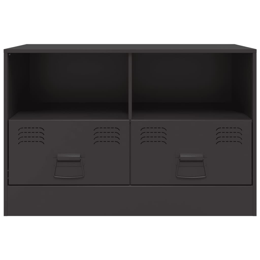 TV Cabinets 2pcs Black 67x39x44 cm Steel