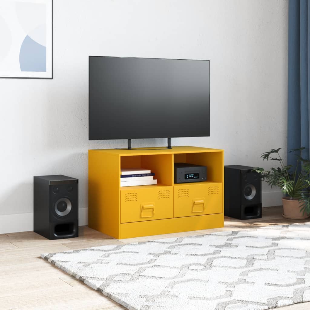 TV Cabinet Mustard Yellow 67x39x44 cm Steel