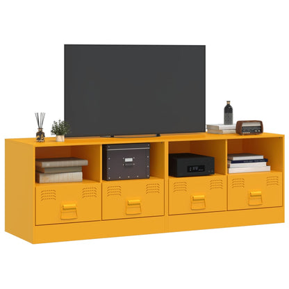 TV Cabinets 2 pcs Mustard Yellow 67x39x44 cm Steel