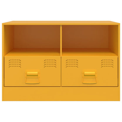 TV Cabinets 2 pcs Mustard Yellow 67x39x44 cm Steel