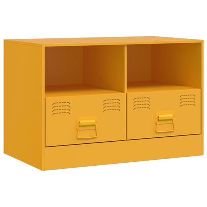 TV Cabinets 2 pcs Mustard Yellow 67x39x44 cm Steel