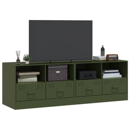 TV Cabinets 2 pcs Olive Green 67x39x44 cm Steel