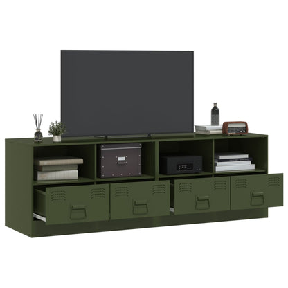 TV Cabinets 2 pcs Olive Green 67x39x44 cm Steel