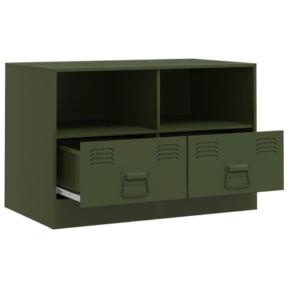 TV Cabinets 2 pcs Olive Green 67x39x44 cm Steel