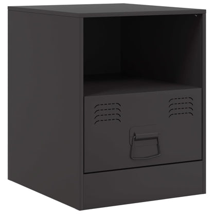 Bedside Cabinet Black 34.5x39x44 cm Steel