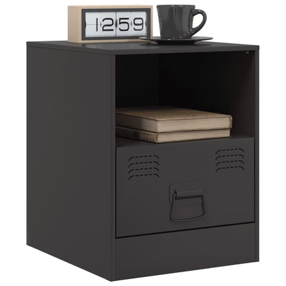 Bedside Cabinet Black 34.5x39x44 cm Steel