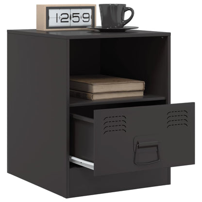 Bedside Cabinet Black 34.5x39x44 cm Steel