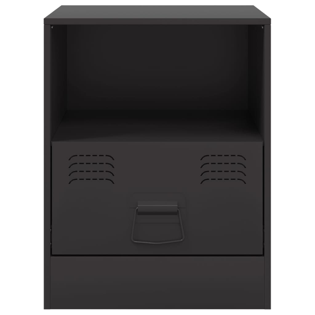 Bedside Cabinet Black 34.5x39x44 cm Steel