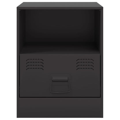 Bedside Cabinet Black 34.5x39x44 cm Steel