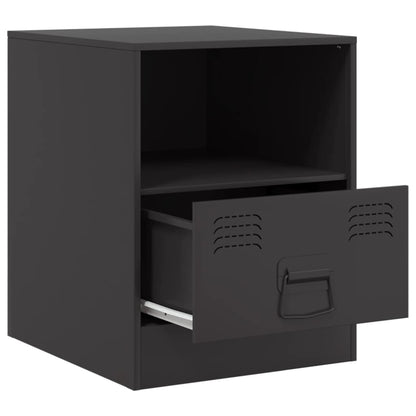 Bedside Cabinet Black 34.5x39x44 cm Steel