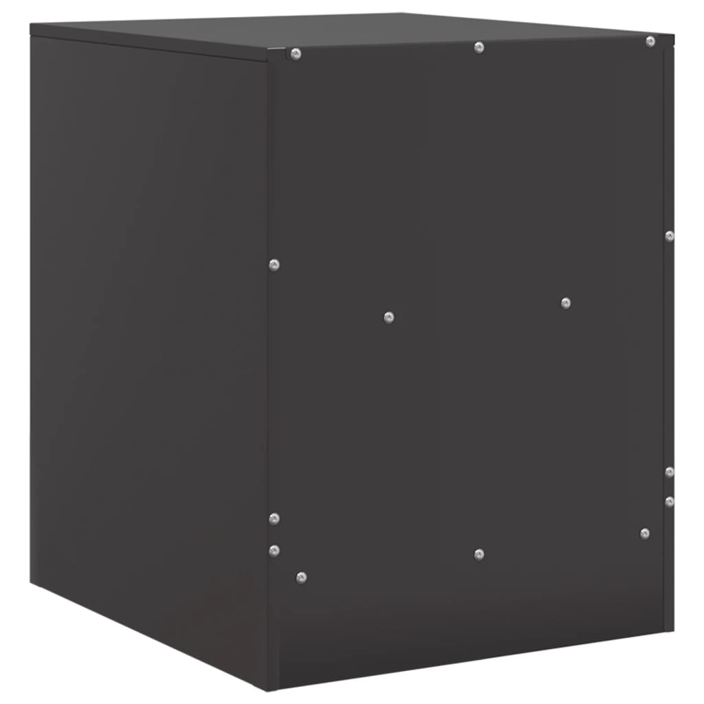 Bedside Cabinet Black 34.5x39x44 cm Steel