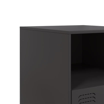 Bedside Cabinet Black 34.5x39x44 cm Steel