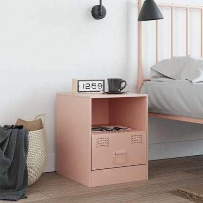 Bedside Cabinet Pink 34.5x39x44 cm Steel