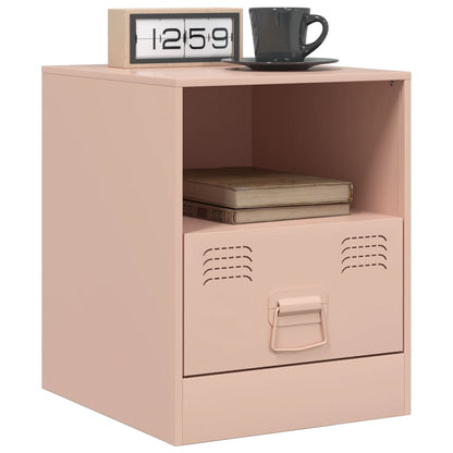 Bedside Cabinet Pink 34.5x39x44 cm Steel