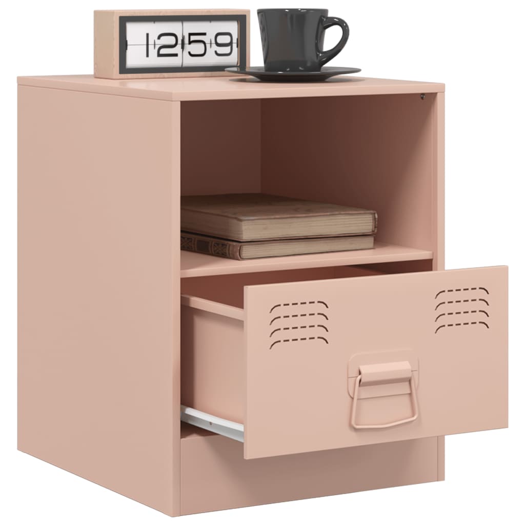 Bedside Cabinet Pink 34.5x39x44 cm Steel