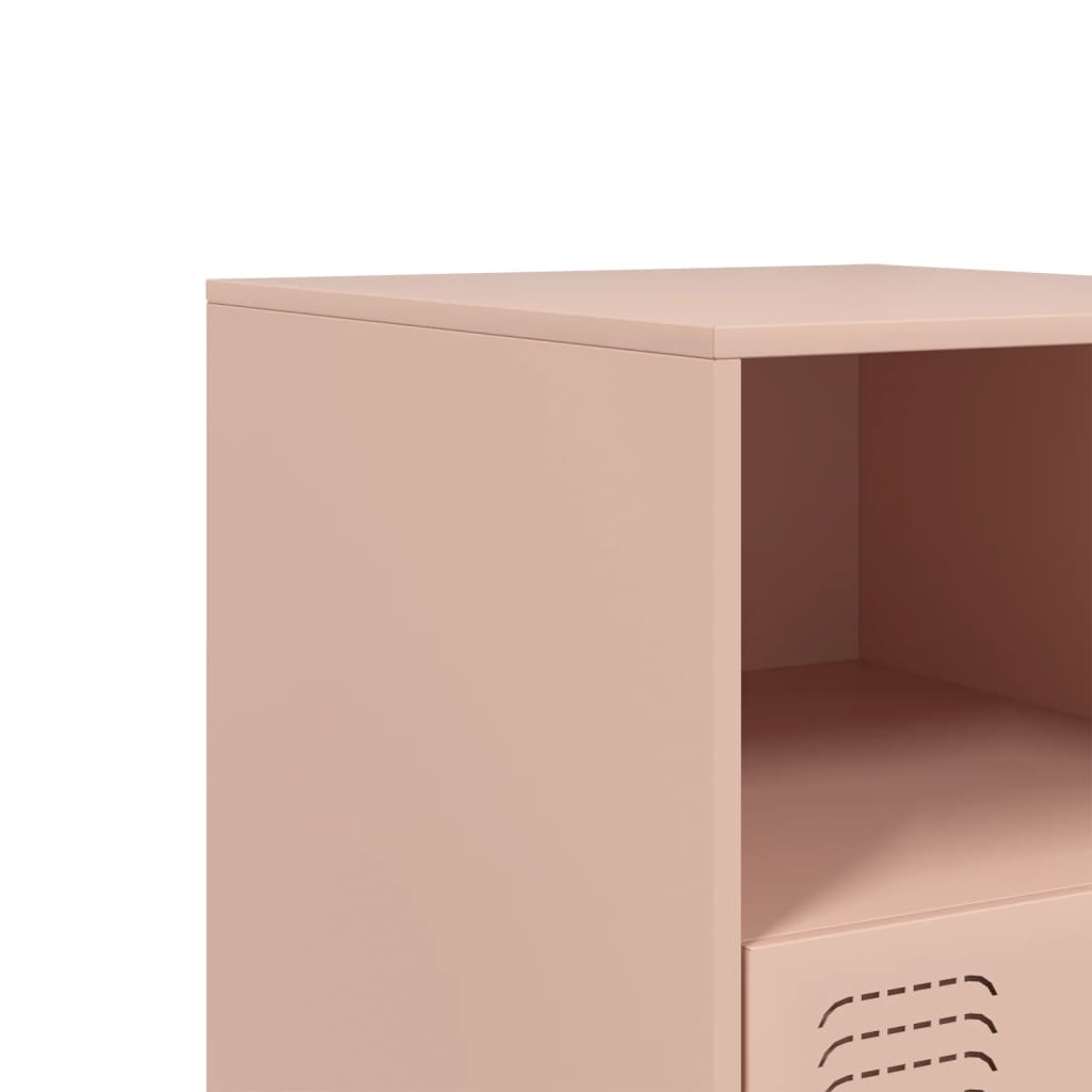 Bedside Cabinet Pink 34.5x39x44 cm Steel