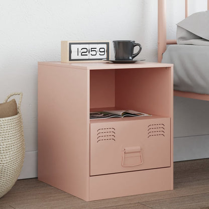 Bedside Cabinet Pink 34.5x39x44 cm Steel