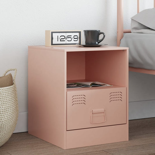 Bedside Cabinet Pink 34.5x39x44 cm Steel