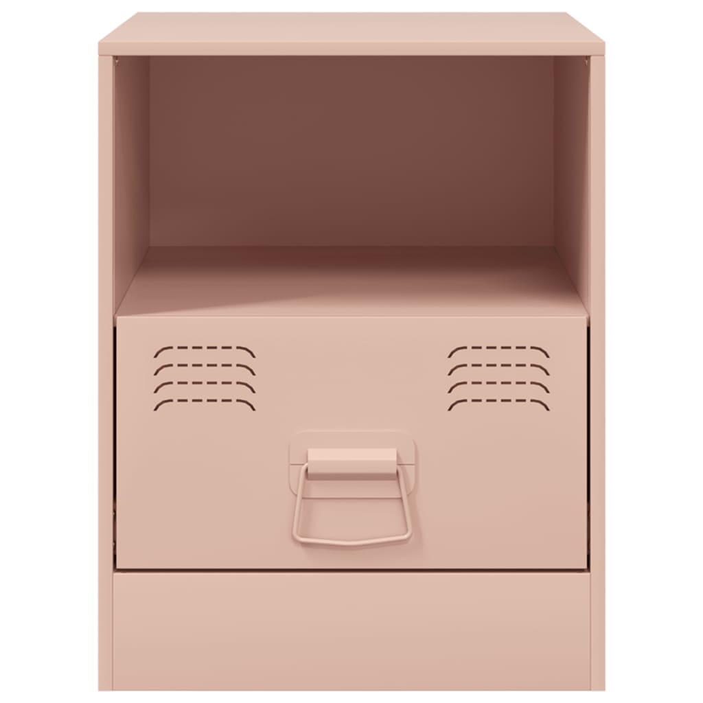 Bedside Cabinets 2pcs Pink 34.5x39x44 cm Steel