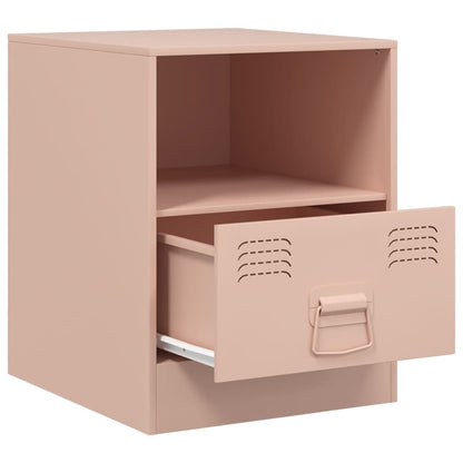 Bedside Cabinets 2pcs Pink 34.5x39x44 cm Steel