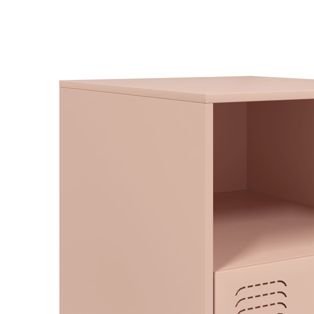 Bedside Cabinets 2pcs Pink 34.5x39x44 cm Steel