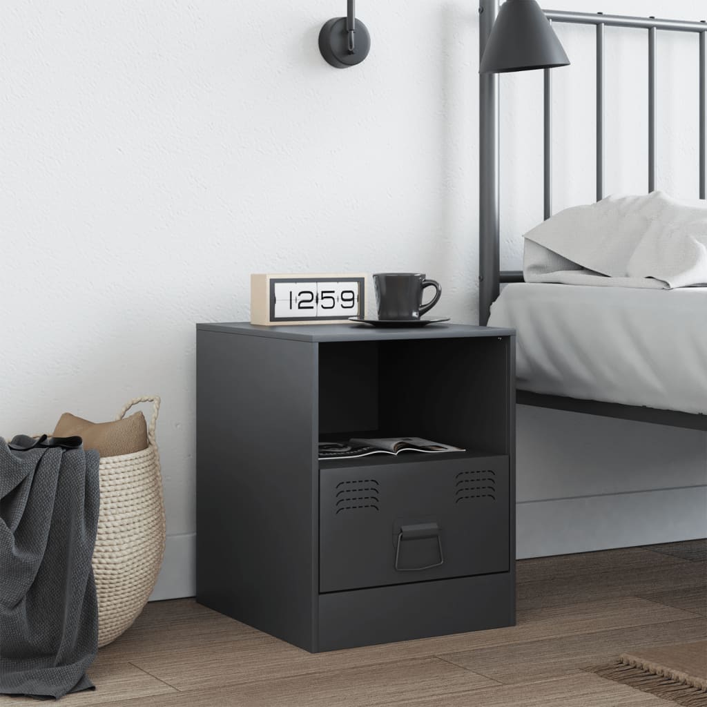 Bedside Cabinet Anthracite 34.5x39x44 cm Steel