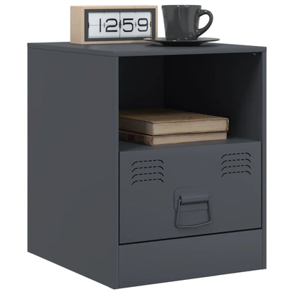 Bedside Cabinet Anthracite 34.5x39x44 cm Steel