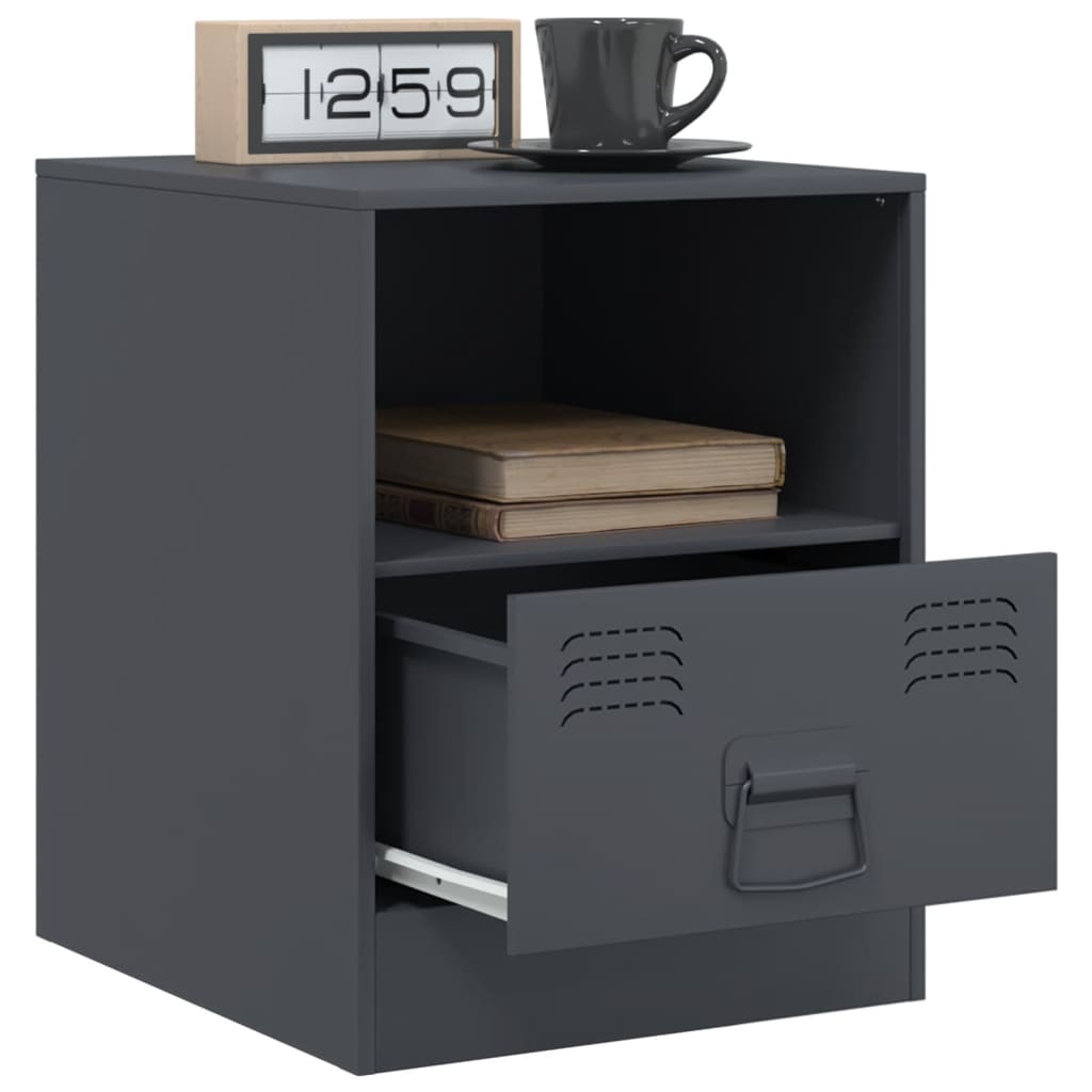 Bedside Cabinet Anthracite 34.5x39x44 cm Steel