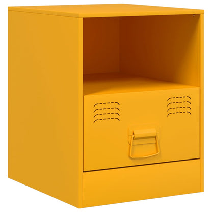 Bedside Cabinets 2 pcs Mustard Yellow 34.5x39x44 cm Steel