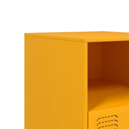 Bedside Cabinets 2 pcs Mustard Yellow 34.5x39x44 cm Steel