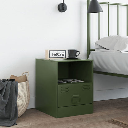 Bedside Cabinet Olive Green 34.5x39x44 cm Steel