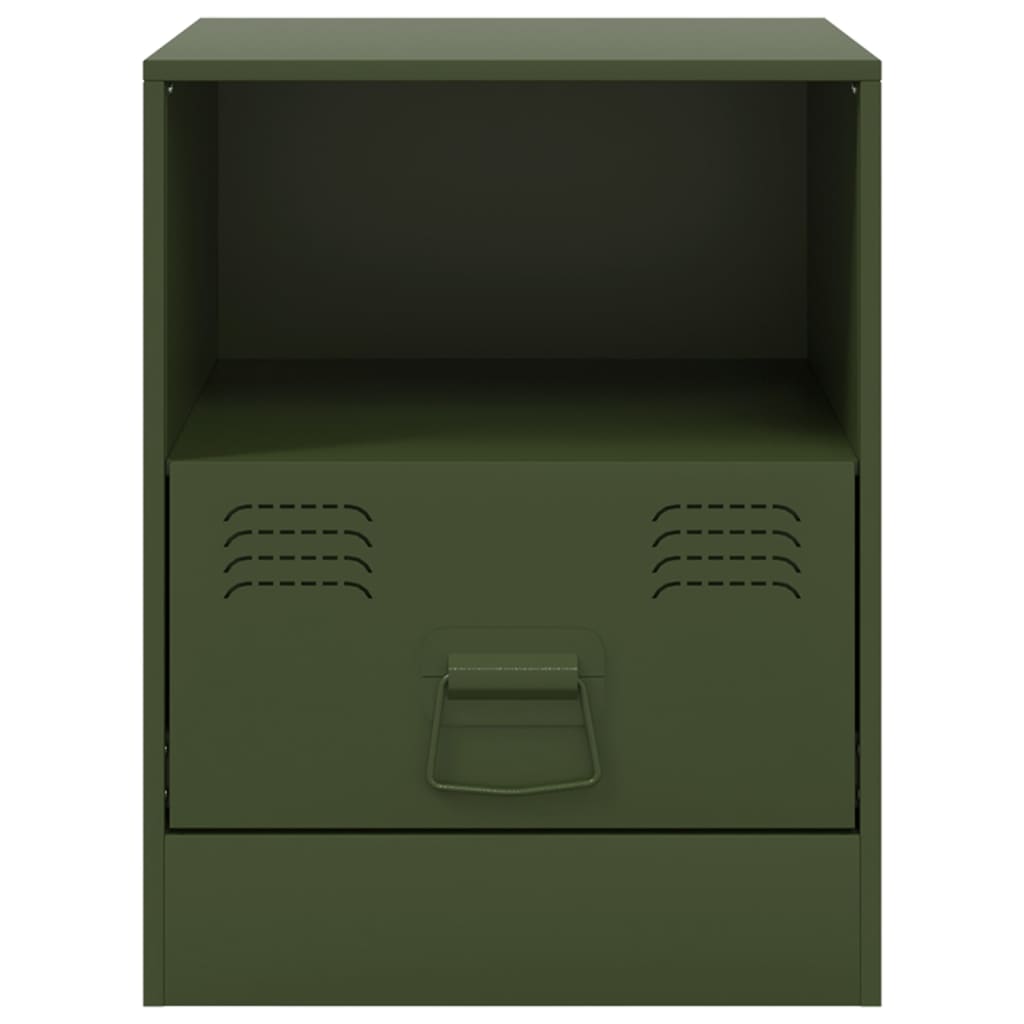 Bedside Cabinet Olive Green 34.5x39x44 cm Steel