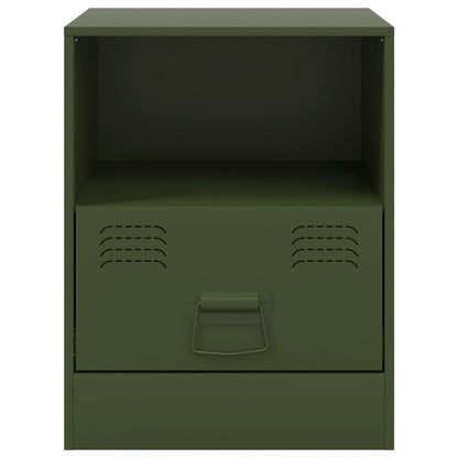 Bedside Cabinet Olive Green 34.5x39x44 cm Steel