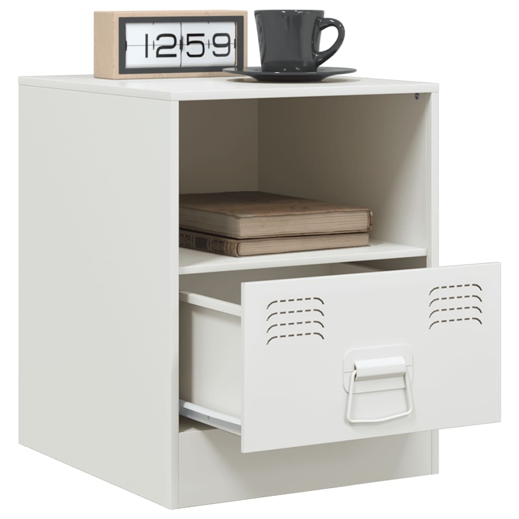 Bedside Cabinets 2 pcs White 34.5x39x44 cm Steel