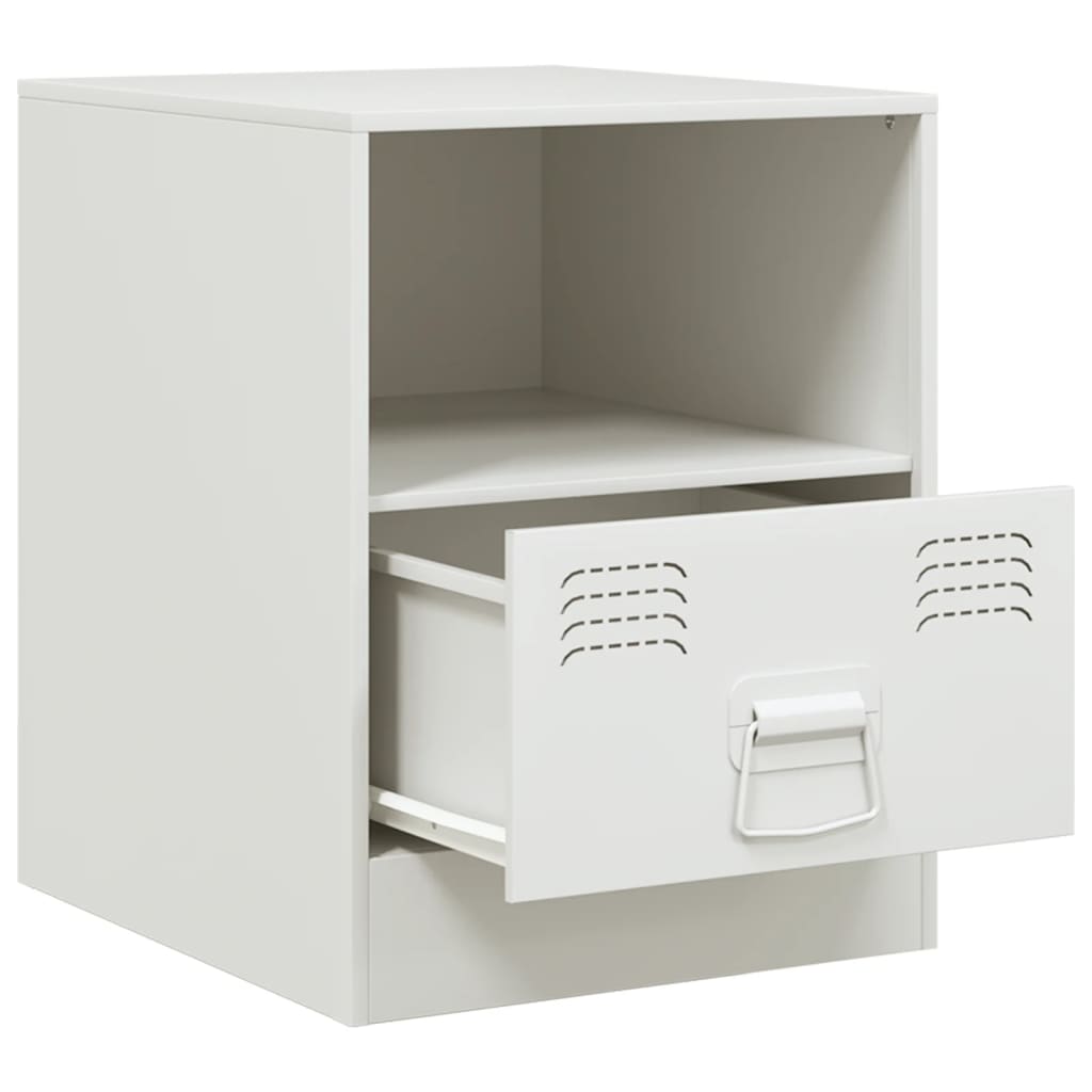 Bedside Cabinets 2 pcs White 34.5x39x44 cm Steel