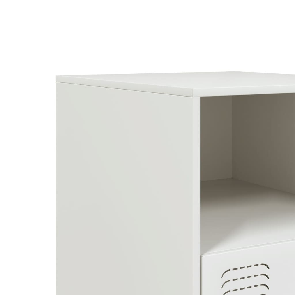 Bedside Cabinets 2 pcs White 34.5x39x44 cm Steel