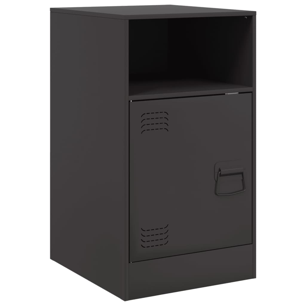 Bedside Cabinet Black 34.5x39x62 cm Steel