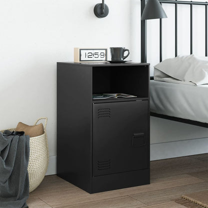 Bedside Cabinet Black 34.5x39x62 cm Steel