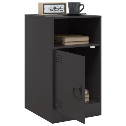 Bedside Cabinet Black 34.5x39x62 cm Steel