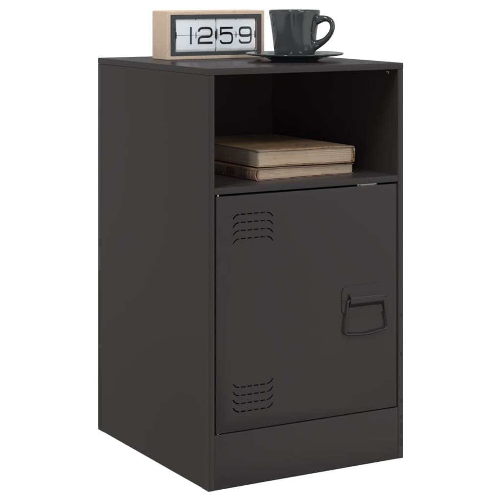 Bedside Cabinet Black 34.5x39x62 cm Steel