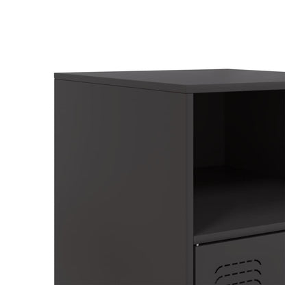 Bedside Cabinet Black 34.5x39x62 cm Steel