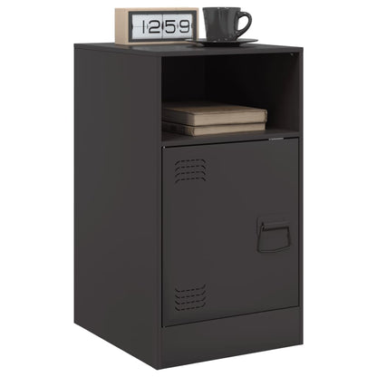 Bedside Cabinets 2pcs Black 34.5x39x62 cm Steel