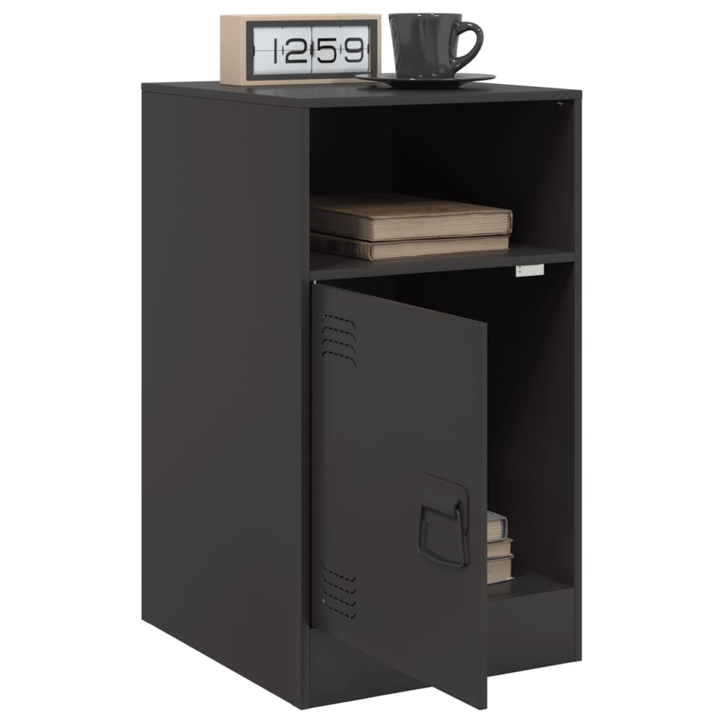 Bedside Cabinets 2pcs Black 34.5x39x62 cm Steel