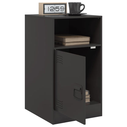 Bedside Cabinets 2pcs Black 34.5x39x62 cm Steel