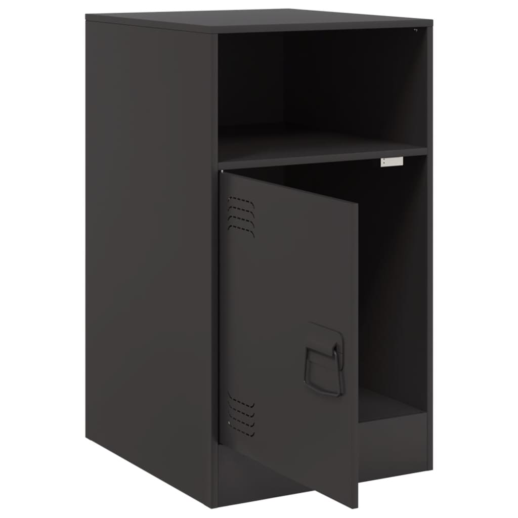 Bedside Cabinets 2pcs Black 34.5x39x62 cm Steel