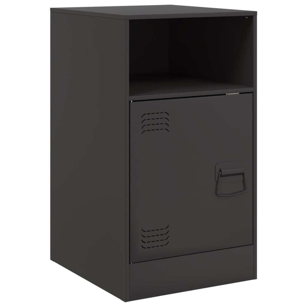 Bedside Cabinets 2pcs Black 34.5x39x62 cm Steel