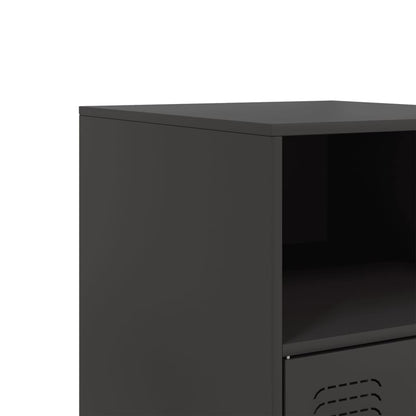 Bedside Cabinets 2pcs Black 34.5x39x62 cm Steel