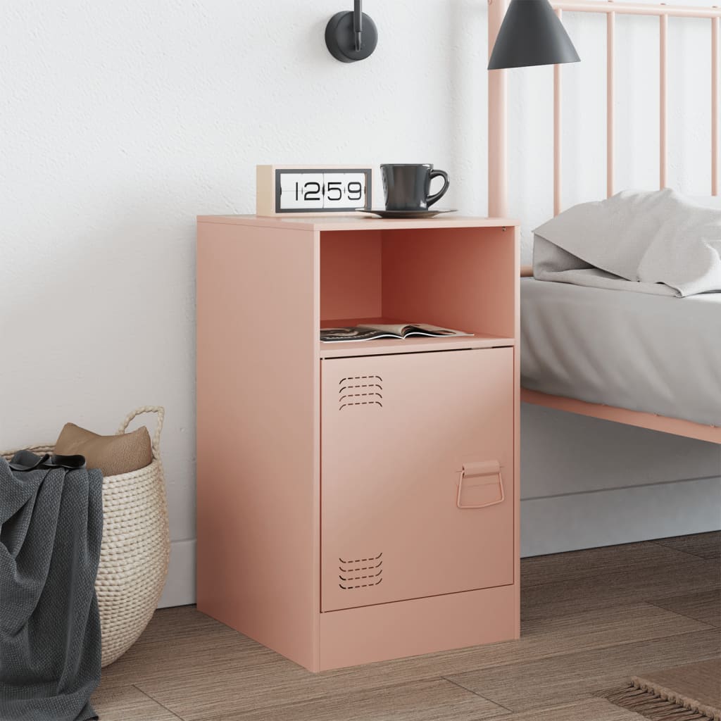 Bedside Cabinet Pink 34.5x39x62 cm Steel