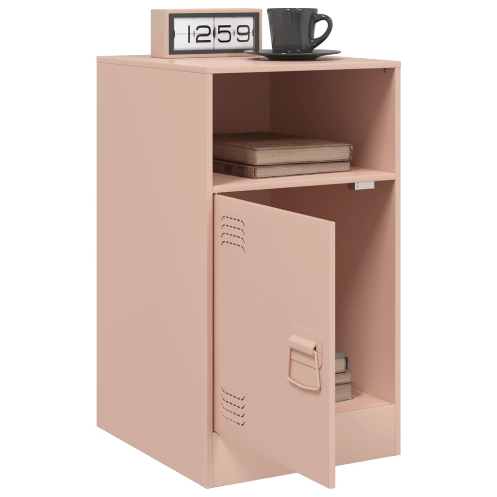 Bedside Cabinet Pink 34.5x39x62 cm Steel