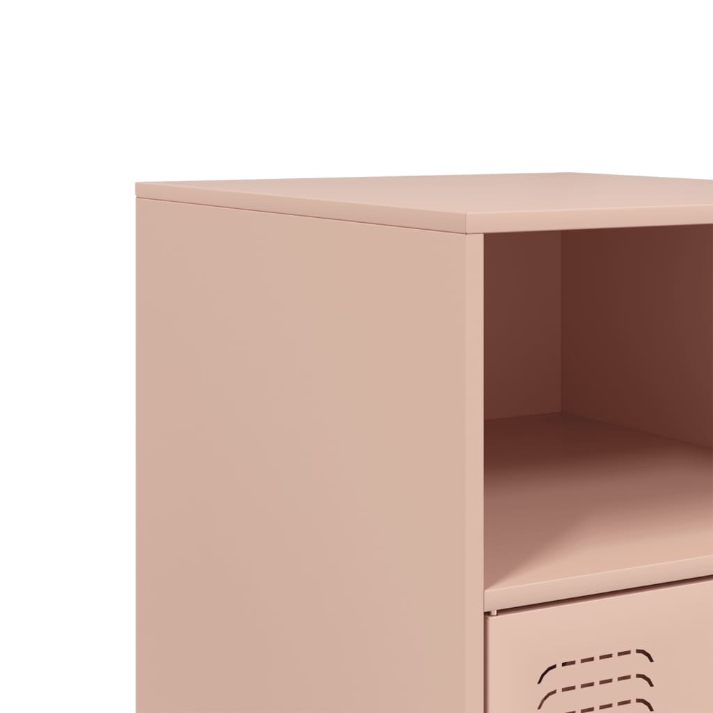 Bedside Cabinet Pink 34.5x39x62 cm Steel